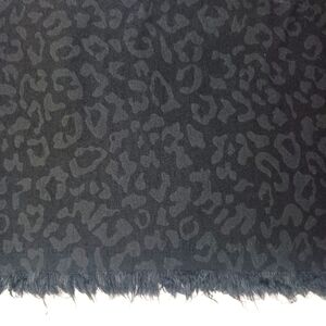 Black & Grey Stretch Cotton Twill Leopard Print Fabric.